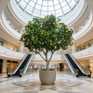 Árbol <span class=keywords><strong>de</strong></span> Limón Artificial Premium <span class=keywords><strong>de</strong></span> 3.8 Metros, Decoración para Restaurantes, Centros Comerciales y Salas <span class=keywords><strong>de</strong></span> Exposición, Planta Artificial con Frutos - Product Image 1