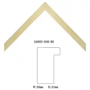 Plastic GA002 Wholesale Popular Thin Strips Modern Brushed PS White Picture Frame Moulding
