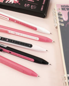 Vente en gros de stylos à bille gel haute apparence en métal de 0.5mm, <span class=keywords><strong>stylo</strong></span> règle fille mignonne, papeterie en plastique pour l'écriture - Product Image 5