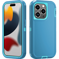 Étui de téléphone en TPU+PC avec porte-cartes, robuste et résistant, pour 15 Pro Max, protection contre les chocs, coque de protection