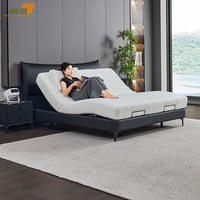 XL réglable intelligent électrique multifonctionnel double moteur hydraulique lit maison hôtel utilisation pliable en cuir Double fonction extensible