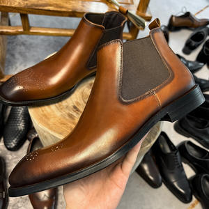 Botas Chelsea Formales de Negocios para Hombre, Otoño, Alta Calidad, Botas de Tobillo Ligeras, Parte Superior de Cuero Genuino, Hechas a Medida - Product Image 6