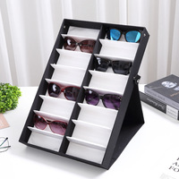 Boîte à lunettes personnalisée tendance à 18 emplacements, vitrine pour lunettes, étui de voyage pour lunettes, emballage d'affichage