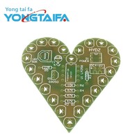 Kit d'éclairage en forme de cœur LM358, composants de lumière respirante, pièces DIY, carte de pratique électronique, projets électroniques, modèle chinois