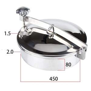 SS304 SS316 플랜지 스테인레스 스틸 위생 맨홀 커버 탱크 상태 우유 용 라운드 맨홀 커버 - Product Image 3