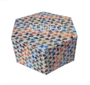 Moroccan Style Hexagon <b>Storage</b> <b>Box</b> With Lid Colorful Printed <b>Cardboard</b> <b>Box</b> For Organization And Decorative Use - Product Image 1