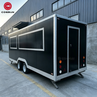 Cogsun Remorque Food Truck Entièrement Équipée à Prix Abordable avec Cuisine Mobile pour Snacks, Chariot de Restauration Rapide Extérieur, Camion à Pizza