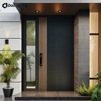 Puertas Batientes con Marco de Aluminio para Entrada Principal Exterior, Vidrio Templado con Rotura de Puente Térmico, Estilo Moderno para Villas y Casas de Playa