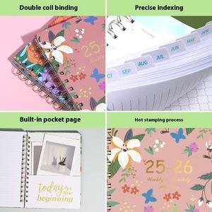 Carnet de notes à plan hebdomadaire A5 personnalisé avec sangle et bobine Cross-Border 2025 Schedule Paper Cover New Customizable Notebook - Product Image 2