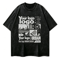 T-shirts unisexes à manches courtes, col rond, couleur unie, 100% coton, 270g, coupe ample, respirants, avec logo personnalisé, style streetwear