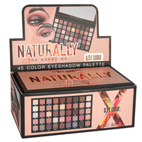 Logo personnalisé 45 Matte S.f.r Vente en gros Ombre à paupières OEM Surligneur Shimmer Papier Carton Maquillage Poudre Pressée Palette de fards à paupières