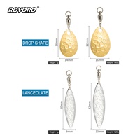 ROVORO Lames de spinnerbait bicolores anti-bruit avec roulement pivotant, kit de modification de leurre pour le black-bass et hameçon assist