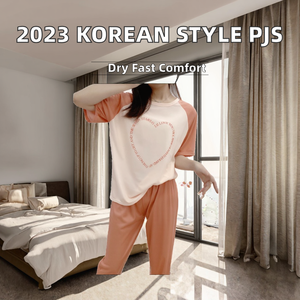 Pijamas de Mujer, Versión Coreana 2023, con Estampado Animal, Tejido de Tela, ODM, para Invierno, Otoño y Verano, Transpirables, de Secado Rápido, Manga Corta - Product Image 2