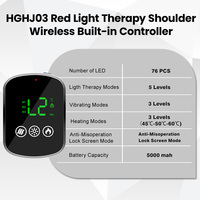 Kabelloses 76 LEDs Rotlicht-Schulterband 660nm 850nm Nahinfrarot-Rotlichttherapie für Schulter mit Wärme & Massage ISO 13485
