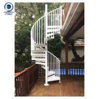 Kit d'escalier en colimaçon de vente chaude Design rond en acier avec marches en bois pour villa/loft/grenier