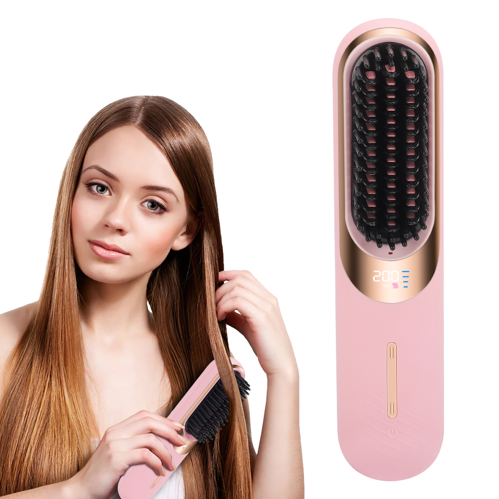 Hair Straightener Ion Ceramic Pro Oval Brush Iron Ceramic Pro Ion