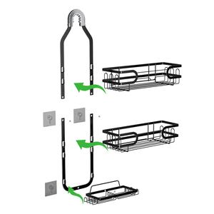 חדר אמבטיה אנטי נדנדה קיבולת גדולה תלוי מקלחת מארגן מעל ראש מקלחת עם ווים בצד - Product Image 2