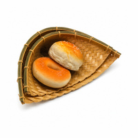 Panier de rangement tissé de qualité alimentaire, aspect bambou PP, imperméable, facile à nettoyer, durable, fait main, écologique, pour la maison, la cuisine, le restaurant