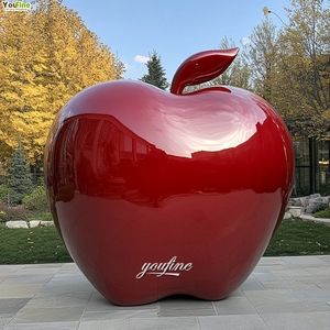 Grandes espacios al aire libre Estatuas gigantes de fibra de vidrio Escultura de manzanas verdes - Product Image 5