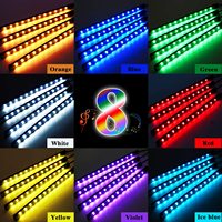 Bande d'éclairage d'ambiance de voiture App ou télécommande RVB Lumières d'ambiance de voiture Led sans fil Musique Bande lumineuse intérieure de voiture