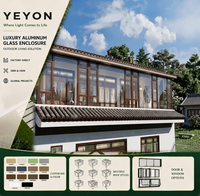 Yeyon OEM Panneau de finition pour cadre de cloisonnement avec grille à lattes vitrées intégrées, pour véranda extérieure et serre en verre