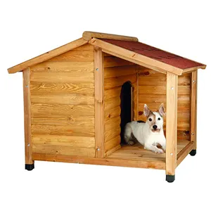 Gabbia per cani in legno per animali domestici con ampio portico e soggiorno separato in legno per cuccioli di cane recinzione per Patio nel cortile