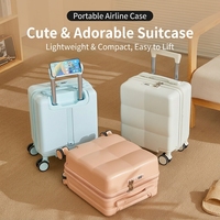 Valise trolley élégante et personnalisable de 14 pouces, 20x30x40cm, coque rigide en ABS, bagage de cabine pour voyage en avion