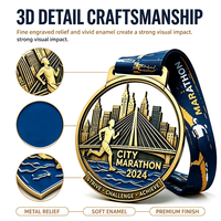 Médaille sportive personnalisée en alliage de zinc électroplaqué, impression UV 3D irrégulière, pour événements de marche/course/natation, cadeaux promotionnels