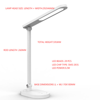 Lampe de table LED respectueuse des yeux, lumière naturelle à spectre complet pour la maison et le bureau, lampe de bureau pliable réglable, CRI élevé 80