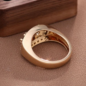Anillo de Diamantes Naturales de Oro Sólido de 10k, 14k y 18k, Diseño Nuevo, Joyería de Moda, Anillos de Diseñador Coreano, Joyería Personalizada Hecha a Mano para Parejas - Product Image 2