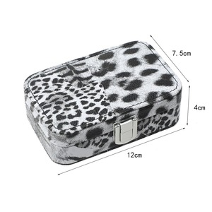 High-end leopard print jewelry box modern rectangular portable <b>ring</b> and necklace <b>storage</b> box creative decoration - Product Image 6