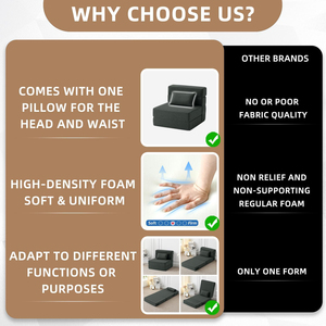 Divano <span class=keywords><strong>Letto</strong></span> Pieghevole con Materasso da Pavimento, Poltrona Convertibile con Cuscino - Product Image 6