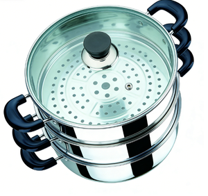Ensemble <span class=keywords><strong>de</strong></span> casseroles multifonctionnelles en acier inoxydable écologiques compatibles induction et <span class=keywords><strong>gaz</strong></span> avec couvercle en verre - Product Image 5