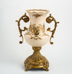 European Luxury Ceramic & Porcelain <b>Vase</b> Stereoscopic <b>Resin</b> with Wobble Plate - Product Image 4