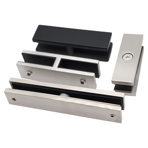 Soporte de barandilla de escalera de acero inoxidable negro mate sin marco con conector de 180 grados y abrazadera para vidrio - Product Image 1