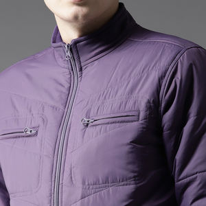 2025 hommes luxe toile fermeture éclair vol Bomber veste couleur unie hiver vêtements de plein air avec col montant - Product Image 5