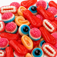 Approvisionnement en gros pour les fabricants de bonbons : Bonbons gélifiés 3D en forme d'oreilles d'Halloween, emballage en vrac, Halal, BRC, marque propre, OEM personnalisé