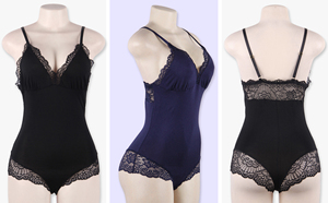 Elegante <span class=keywords><strong>Pigiama</strong></span> Corto in Pizzo Floreale per Donne Taglie Forti, Body Intero con Apertura all'Inguine, Lingerie per Adulti - Product Image 3