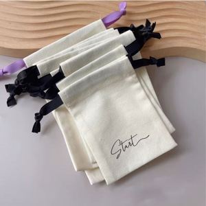 Recycled Cotton <b>Canvas</b> Drawstring Dust Bag for Jewelry Crafts Stickers Candles Photo <b>Frames</b> with Customizable Logo - Product Image 2
