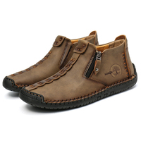 Bottes Martin montantes pour hommes, chaussures décontractées d'extérieur, bottes de travail cousues à la main