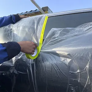 Overspray carro mascaramento cobrir filme plástico PE pré gravado mascaramento filme fita para pintura do carro