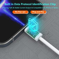 Kabel adaptor konverter pengisi daya PD Earphone USB C Male Light-ning Ke Male dengan Transfer Data