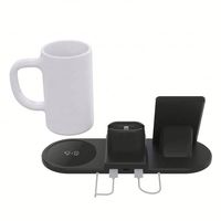 Multifunktions-Tassenwärmer 4-in-1 Kabelloses Ladegerät Dockingstation mit Kaffeetassenwärmer Kompatibel mit iPhone 11 Pro Max/X