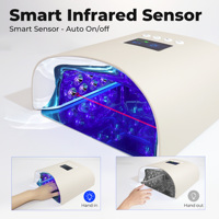 Lampe UV LED H42 36 LED pour Gel Ongles, Sans Noir sur les Mains, Capteur Intelligent, Séchoir à Vernis Sans Douleur avec Poignée Portable et Station de Recharge
