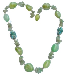 Collar de cuentas de ágata verde-Compromiso étnico y regalo de boda - Product Image 1