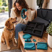 Ensemble cadeau compact pour promenade d'animaux avec logo personnalisé, laisse, gamelle, serviette, pochette – Cadeaux promotionnels pour clubs canins, fournisseur OEM ODM, commandes en gros