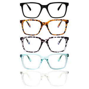 Vente en gros d'usine ODM OEM, lunettes <span class=keywords><strong>de</strong></span> <span class=keywords><strong>lecture</strong></span> légères, mode rétro, verres transparents, multicolores, anti-UV, monture carrée large - Product Image 1
