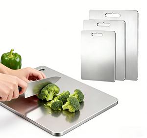 Tabla de Cortar de Acero Inoxidable 201 Serie <span class=keywords><strong>Fusion</strong></span>, Superficie Plana Moderna para Cocina, Resistente, Fácil de Limpiar, Superficie Lisa - Product Image 1
