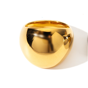 PVD Yellow Gold Plated 316L Stainless Steel Geometric <b>Ring</b> Sustainable Resistant Jewelry Unisex Fashion Accessory Gift - Product Image 2