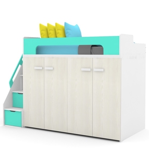 Sản Phẩm Mới Đôi Duy Nhất Loft Giường Tầng Tủ Quần Áo Cho Trẻ Em Cho Phòng Ngủ Trường Căn Hộ Gỗ Bền Được Thiết Kế Cho Một Người Cậu Bé - Product Image 3